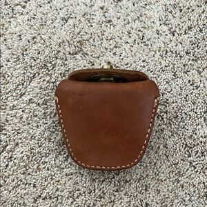Brown 100% Leather Case w/White Stitching with Belt Loop and Brass Hardware